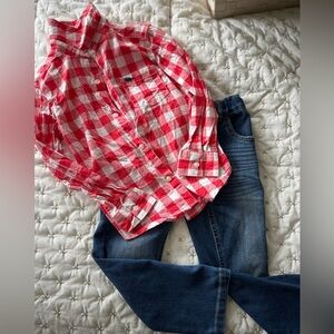 Carter's Red and White Checkered Shirt